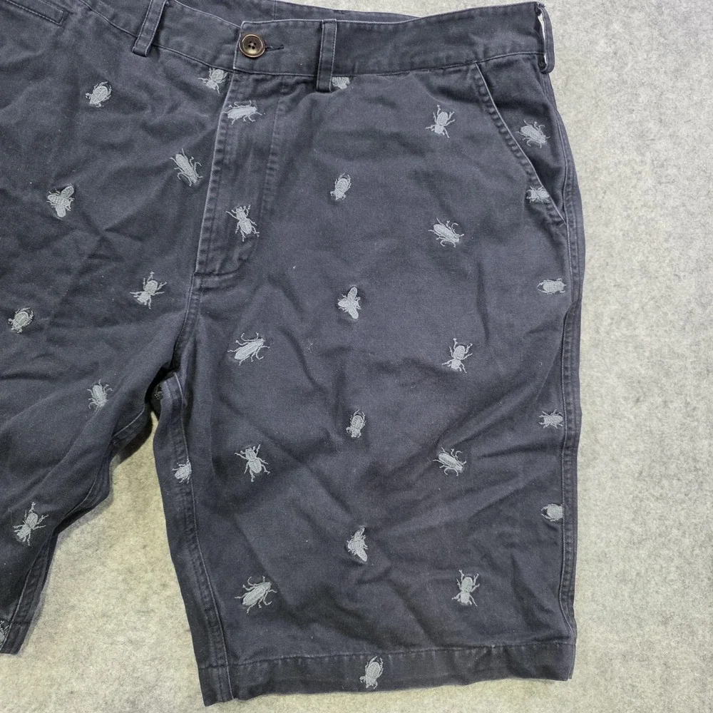 Barbour Shorts Mens 38 Blue Chino Embroidered Bug Animal Print 11‎ Inseam Cotton